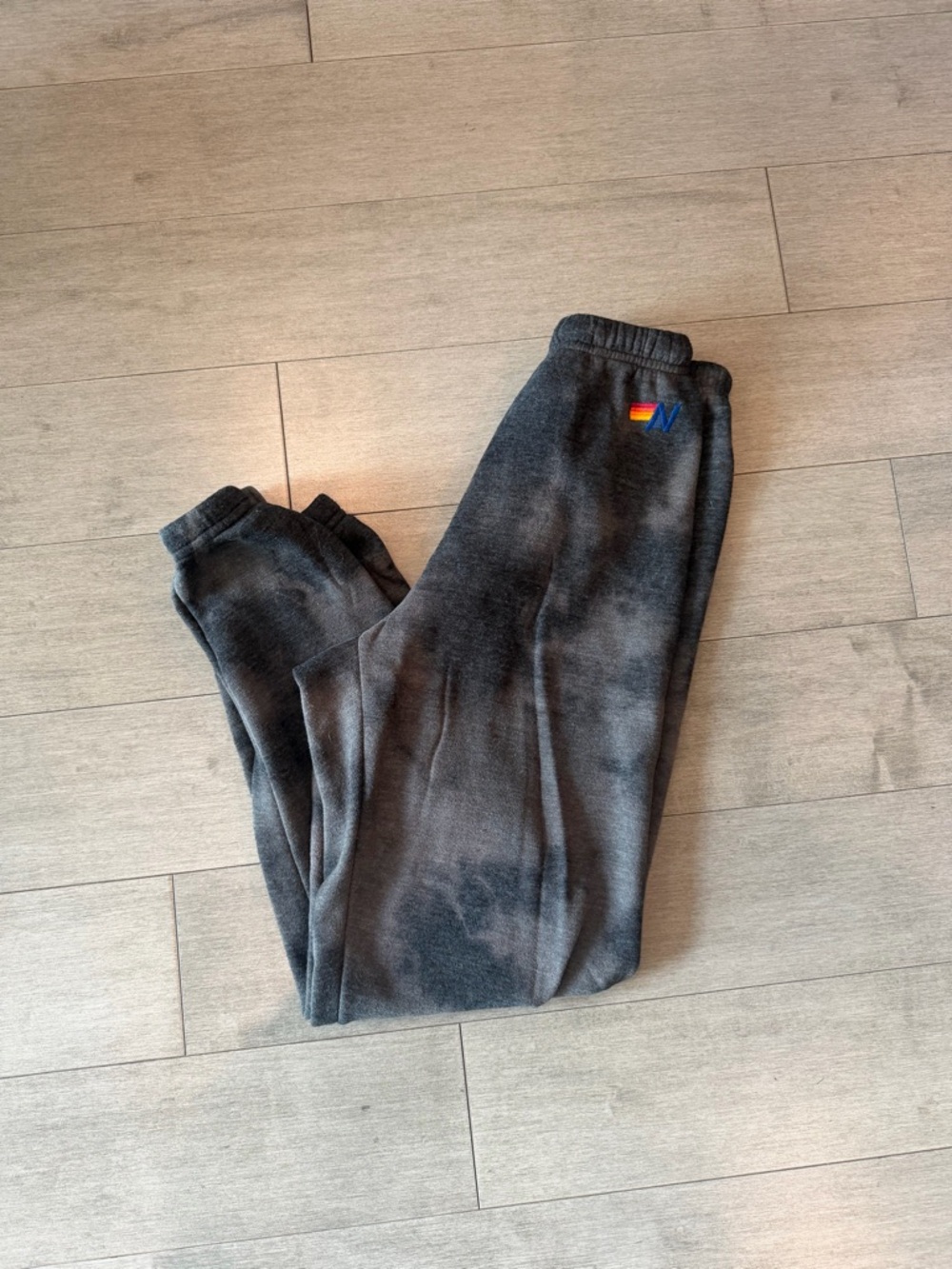 Aviator Nation Black/Gray Tie-Dye Joggers